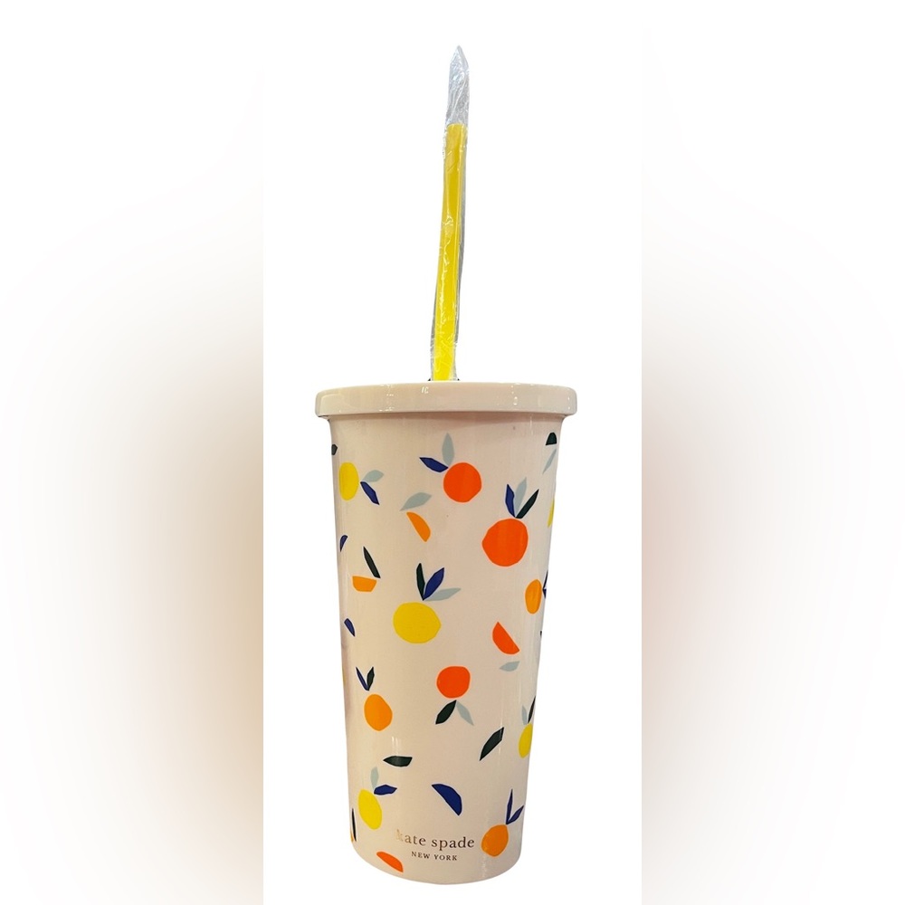 Kate Spade 20oz tumbler, citrus twist, oranges and lemons